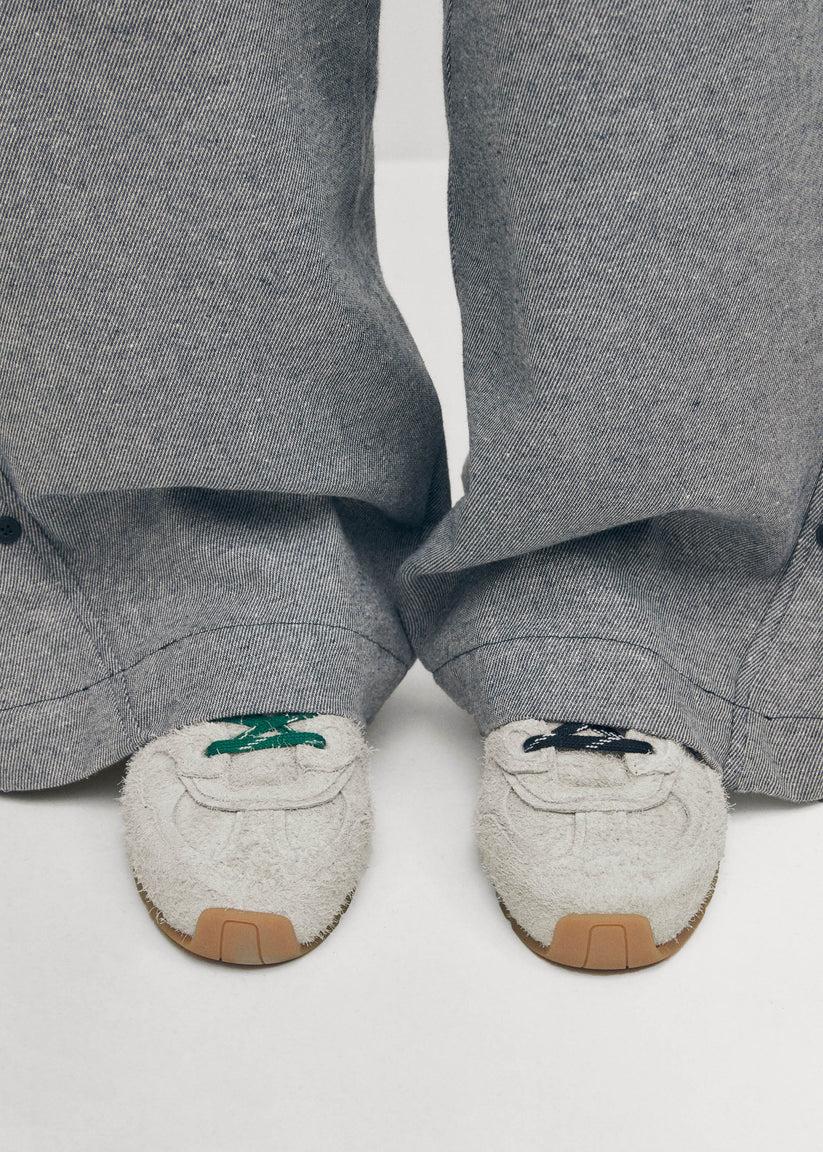 Alohas Tb.56 Suede Fuzzy Zapatillas de Cuero Gris Claro Venta caliente