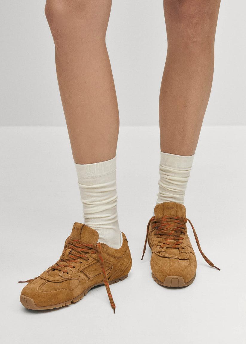 Alohas Tb.56 Suede Zapatillas de Cuero Color Camel Gran oferta