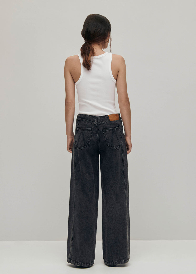 Alohas Magda Vaqueros Negros de Tiro Bajo Outlet online
