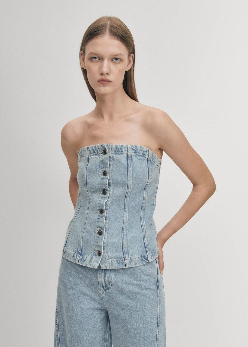 Alohas Troyes Top Vaquero Azul Venta caliente