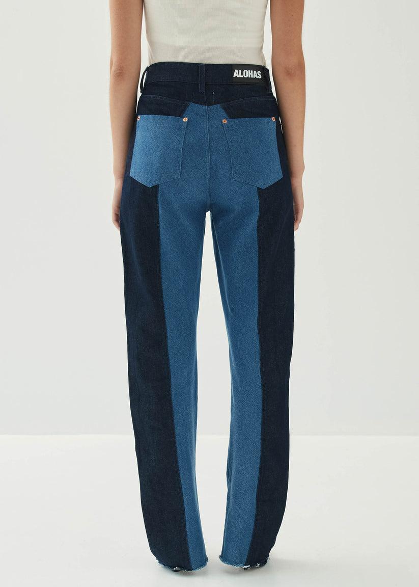 Alohas Kansas Bicolor Indigo Denim Trousers Los más vendidos