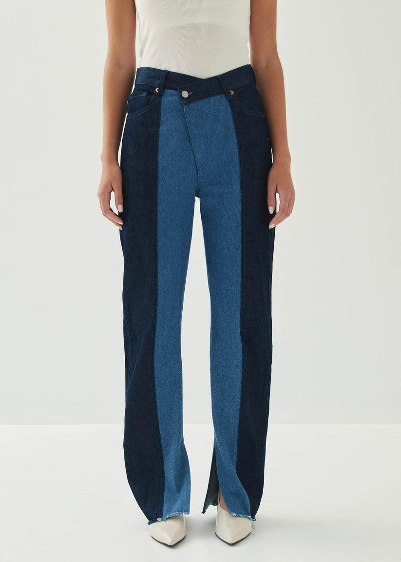 Alohas Kansas Bicolor Indigo Denim Trousers Los más vendidos