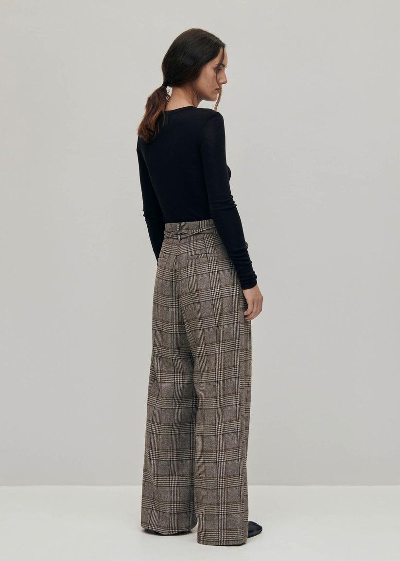 Alohas Kathy Pantalones a Cuadros Marrones Precio de fábrica
