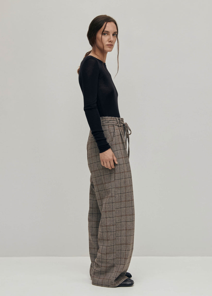 Alohas Kathy Pantalones a Cuadros Marrones Precio de fábrica