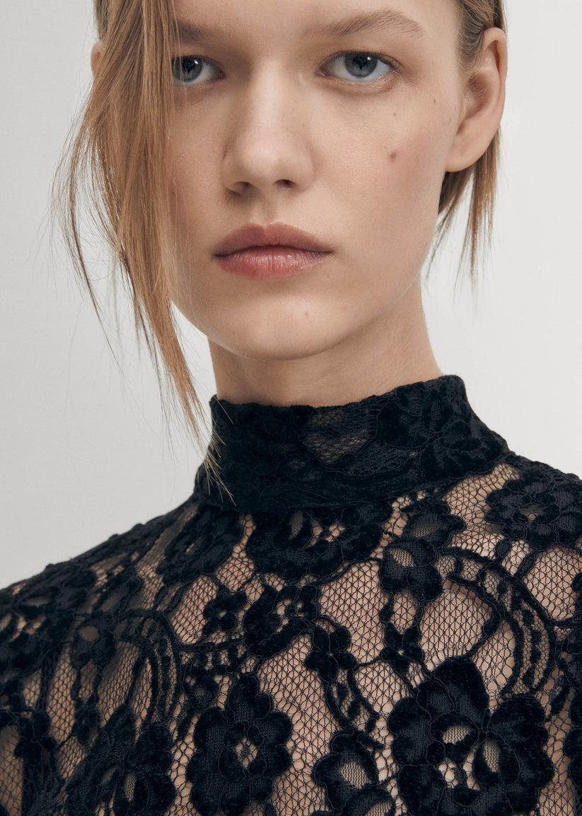 Alohas Tiban Lace Vestido Negro Solo hoy