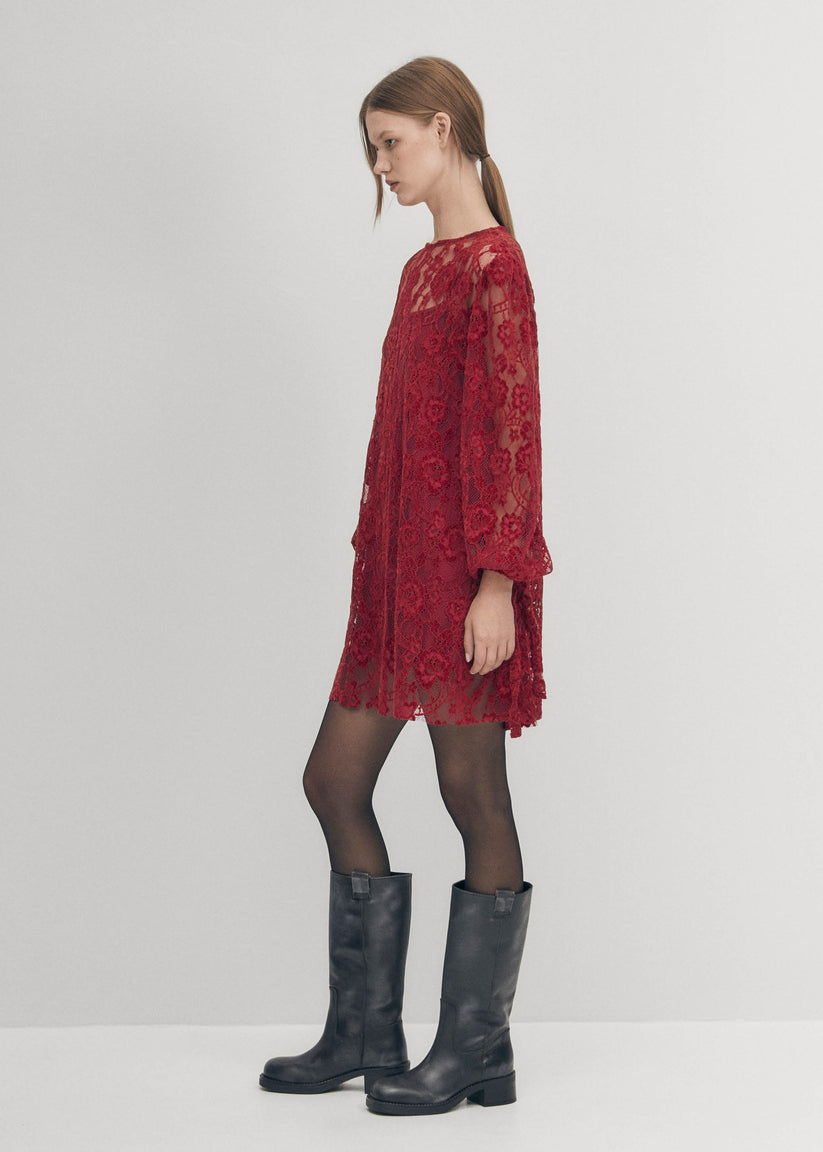 Alohas Dablon Encaje Vestido Burdeos Oferta exclusiva