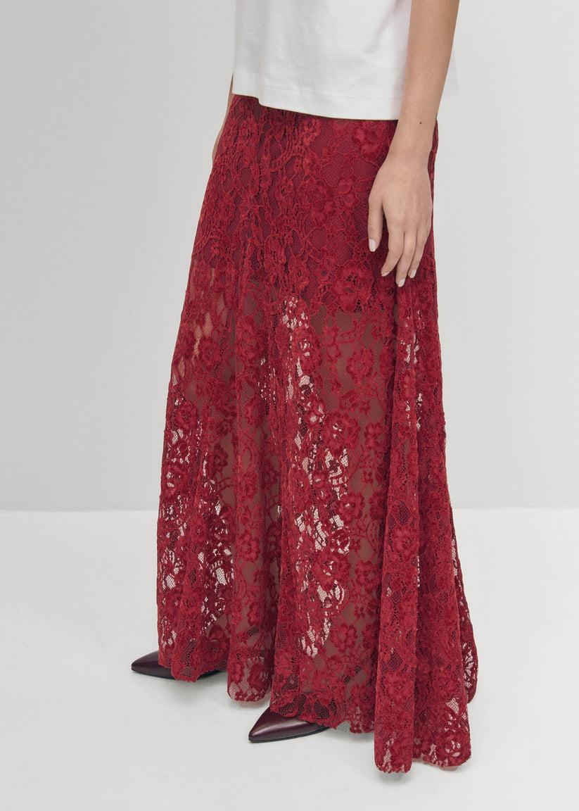 Alohas Falda Bundi de Encaje Color Vino Ofertas especiales
