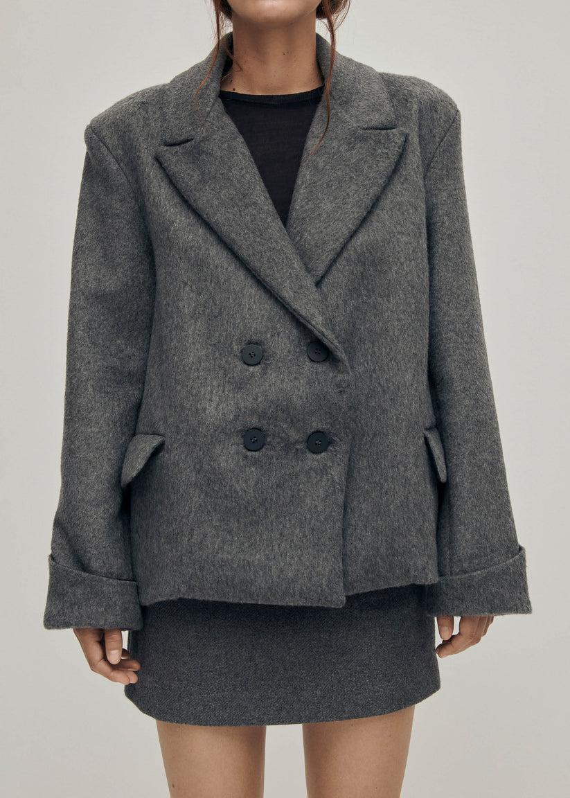 Alohas Mei Chaqueta de Lana Gris Descuento