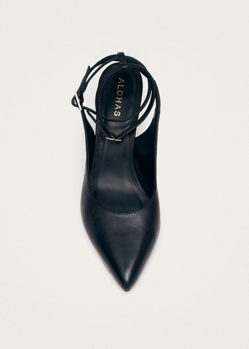 Alohas Louise Tacones Negros de Piel Descuento por venta flash