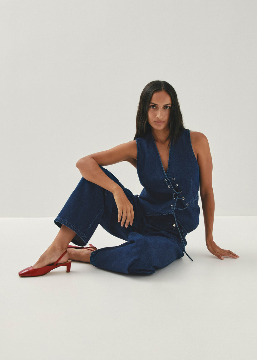 Alohas Lindy Bliss Tacones de Cuero Rojo Ofertas de temporada