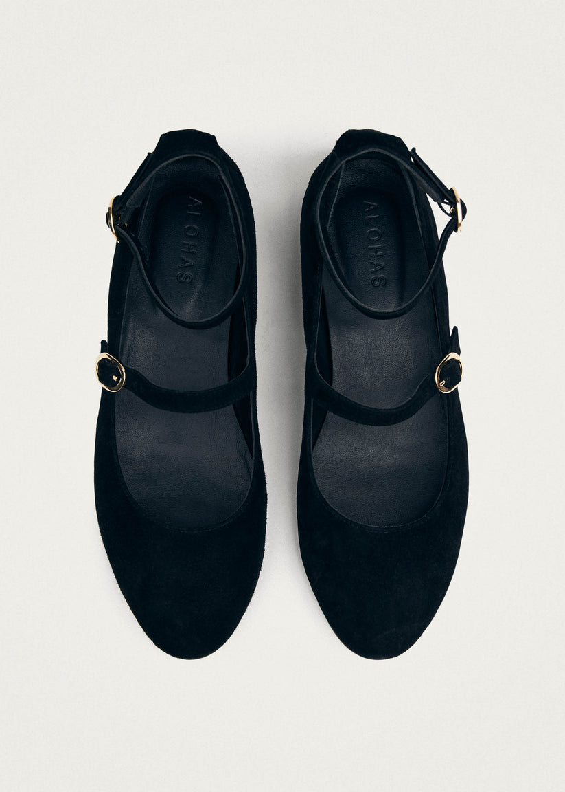 Alohas Evelyn Bailarinas Mary-Jane de Ante Negro Ofertas especiales