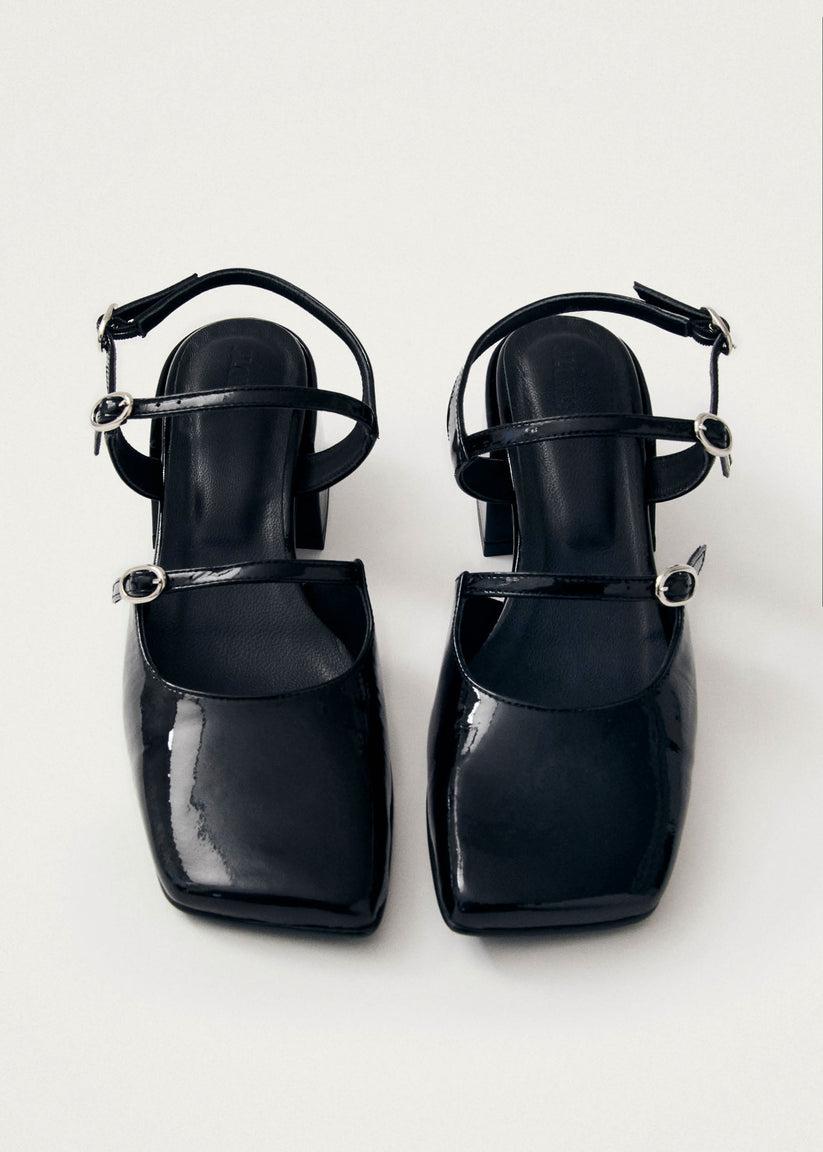 Alohas Withnee Onix Tacones de Cuero Negro 2025