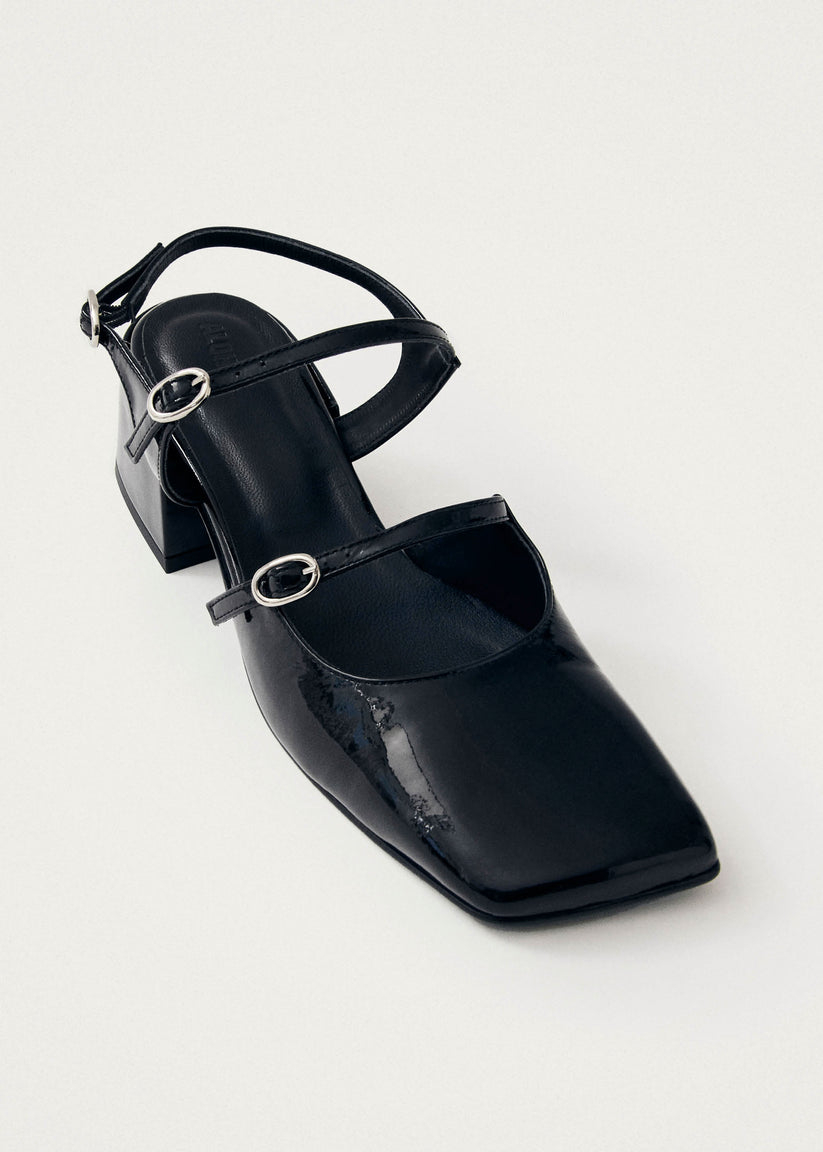 Alohas Withnee Onix Tacones de Cuero Negro 2025