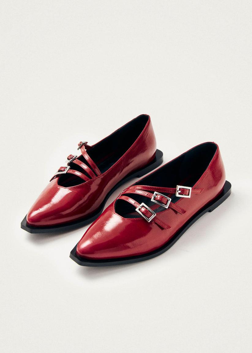 Alohas Jive Onix Bailarinas de Cuero Rojo Outlet