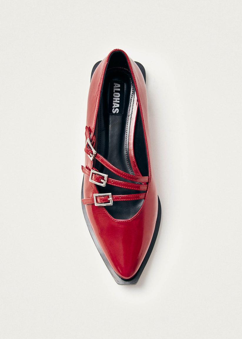 Alohas Jive Onix Bailarinas de Cuero Rojo Outlet