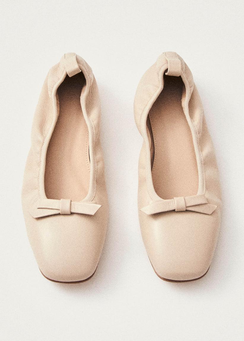 Alohas Freya Bailarinas de Piel Color Crema Outlet online