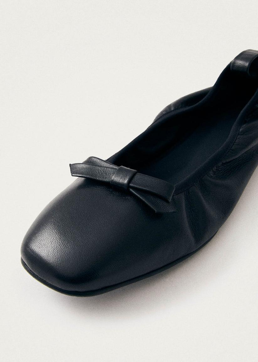 Alohas Freya Bailarinas de Cuero Negro Venta caliente