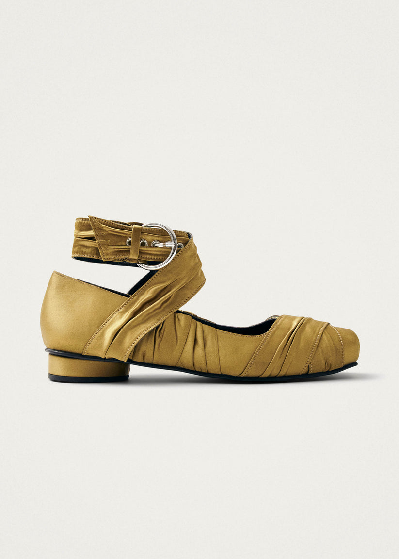 Alohas Volant Silky Bailarinas Color Dorado Oscuro Rebajas top