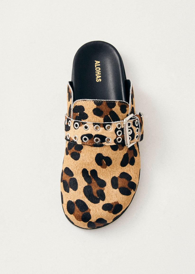 Alohas Halia Zuecos de Cuero Efecto Leopardo COMPRAR AHORA