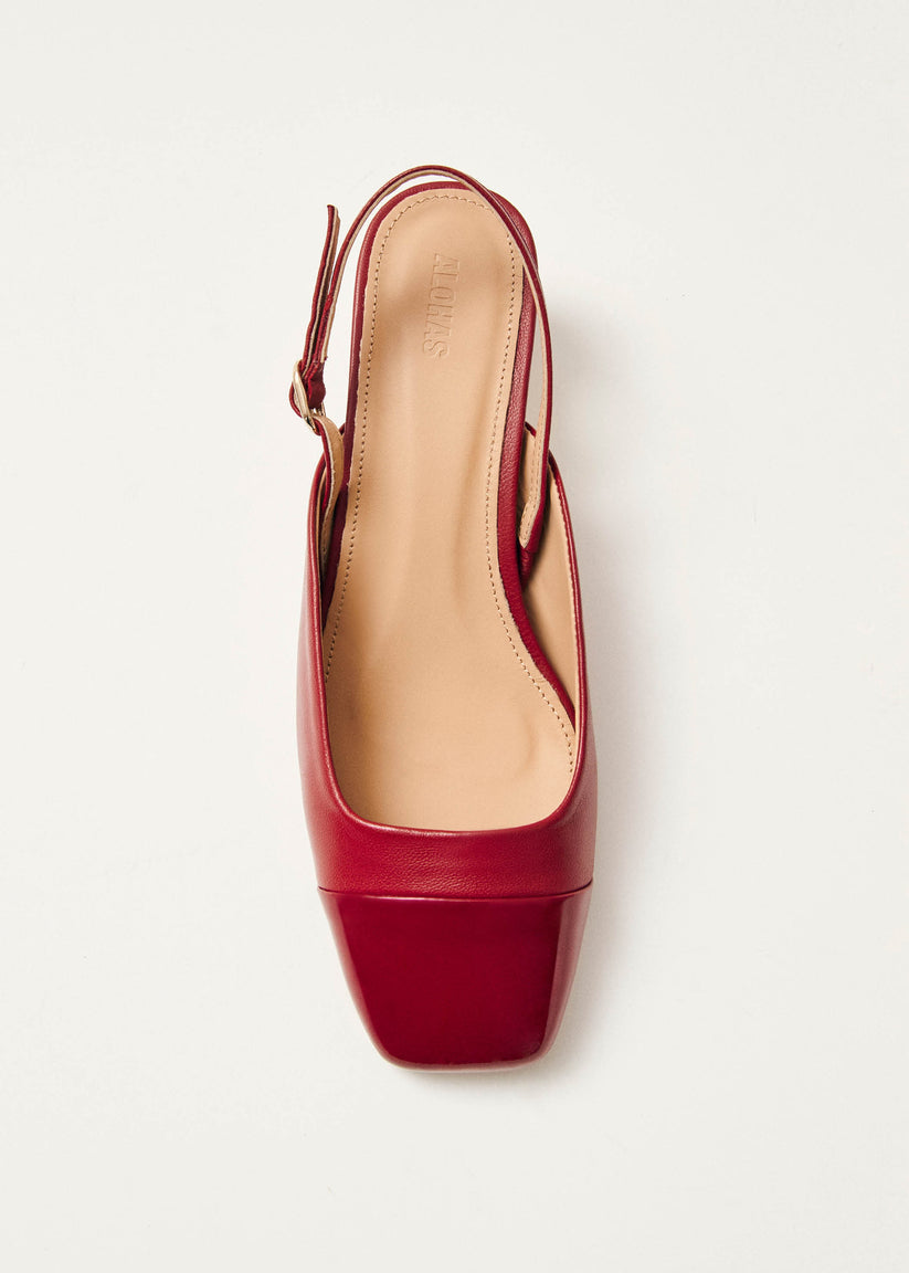 Alohas Lindy Bliss Tacones de Cuero Rojo Precio de fábrica
