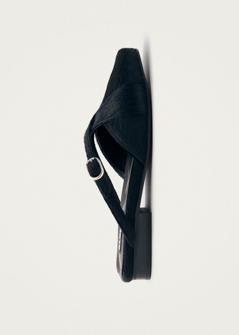 Alohas Adria Soft Mules de Cuero Negro Oferta exclusiva
