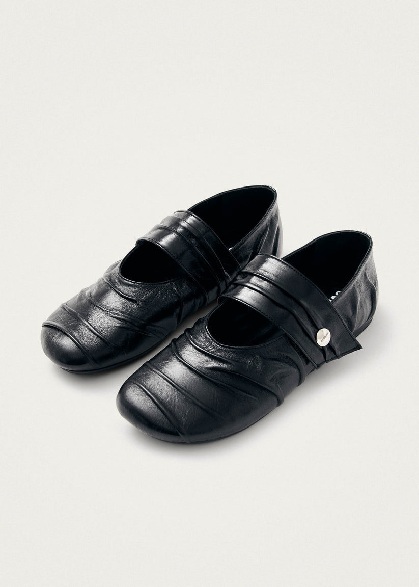 Alohas Shay Bailarinas de Cuero Negro Última moda