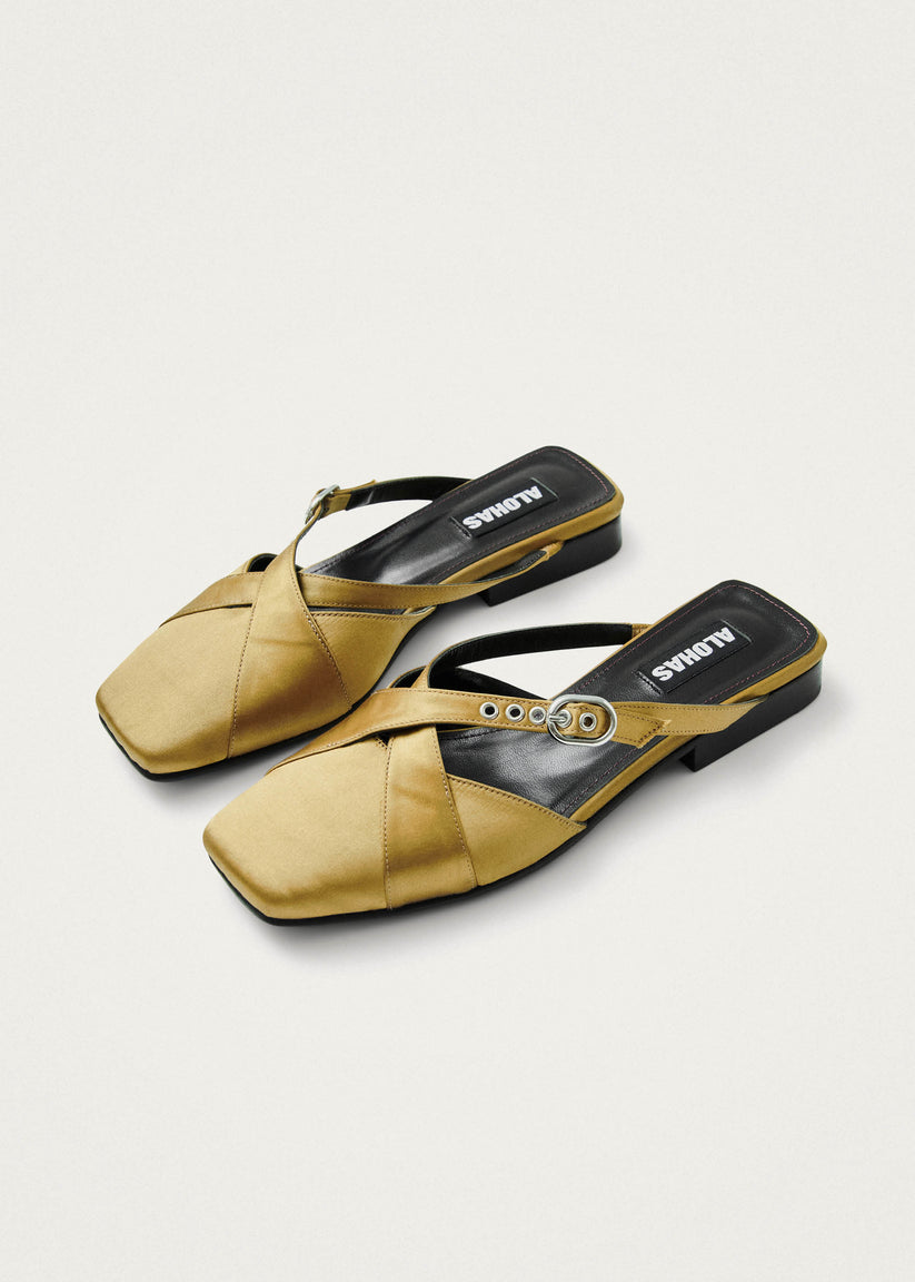 Alohas Adria Silky Mules Dorados Descuento por venta flash
