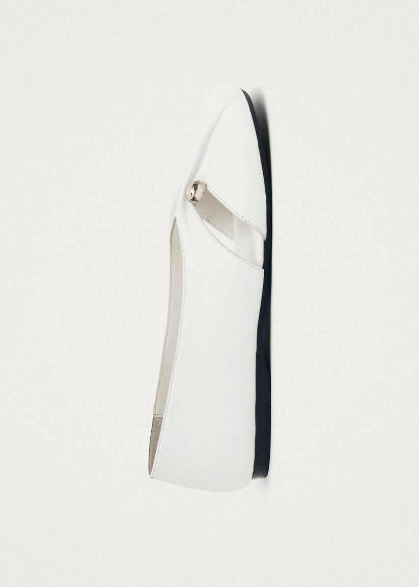 Alohas Ravena White Leather Ballet Flats Grandes ahorros