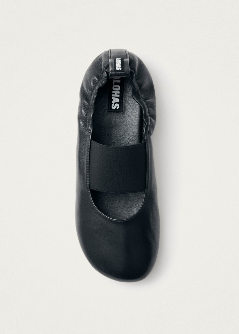Alohas Sutton Bailarinas de Cuero Negro Precio ultrabajo