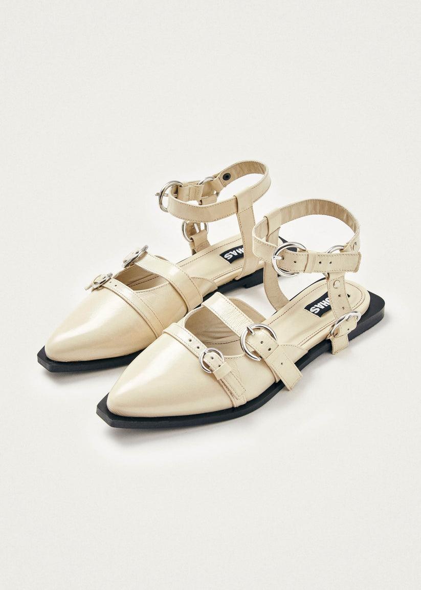 Alohas Thalara Onix Bailarinas de Cuero Color Crema 2025