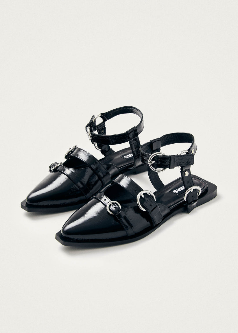 Alohas Thalara Onix Bailarinas de Cuero Negro Outlet