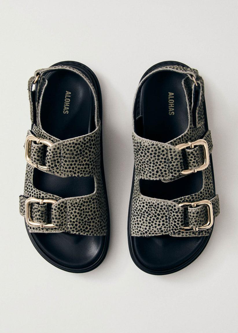Alohas Harper Soft Grey Leather Sandals Gran oferta