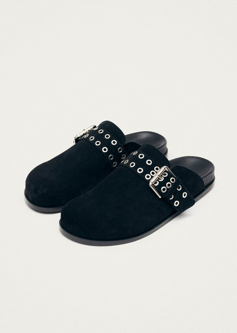 Alohas Halia Black Leather Mules Ventas relámpago