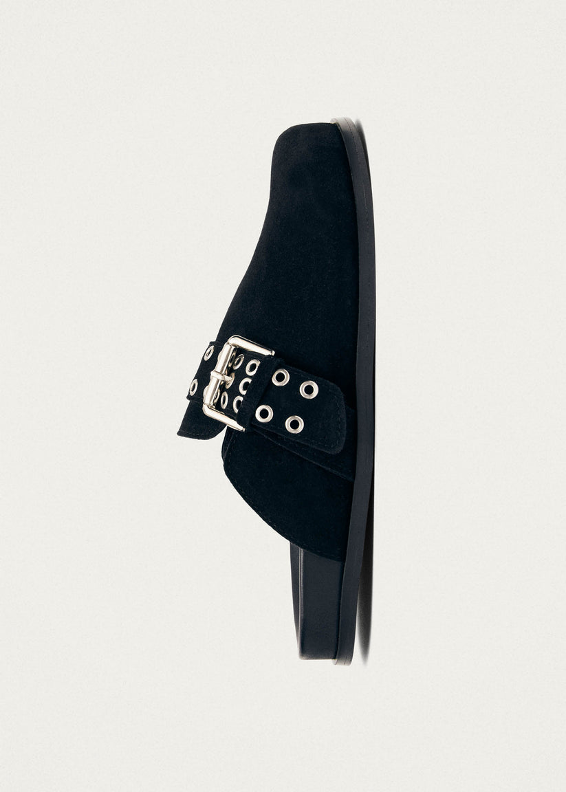 Alohas Halia Black Leather Mules Ventas relámpago