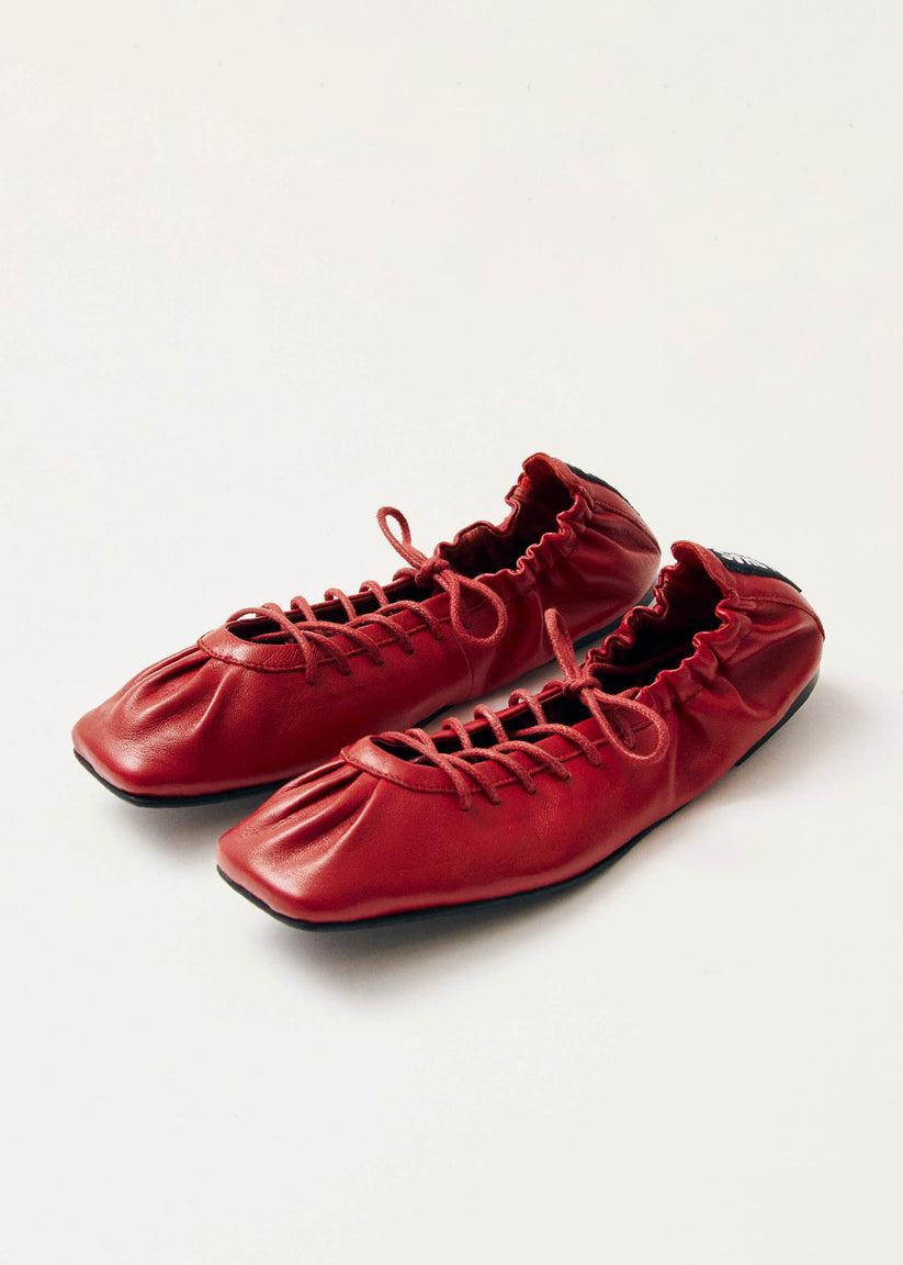 Alohas Aureline Bailarinas de Cuero Rojo Mejor oferta