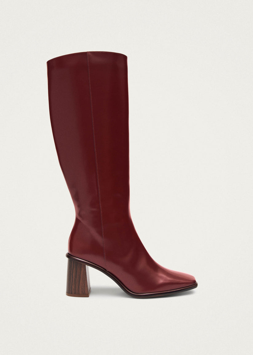 Alohas East Sleek Botas de Cuero Burdeos Rebajas online
