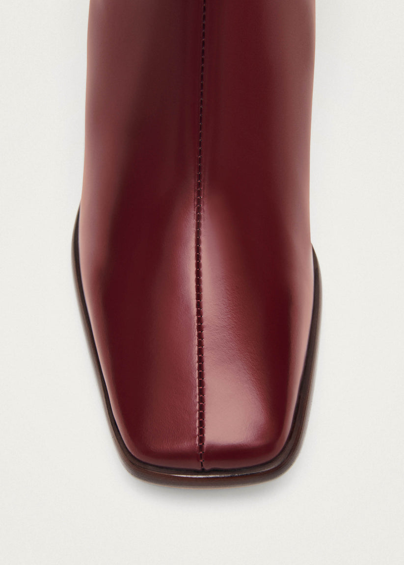 Alohas East Sleek Botas de Cuero Burdeos Rebajas online