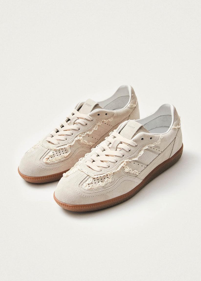 Alohas Tb.490 Zapatillas de Cuero Crema con Crochet Oferta especial