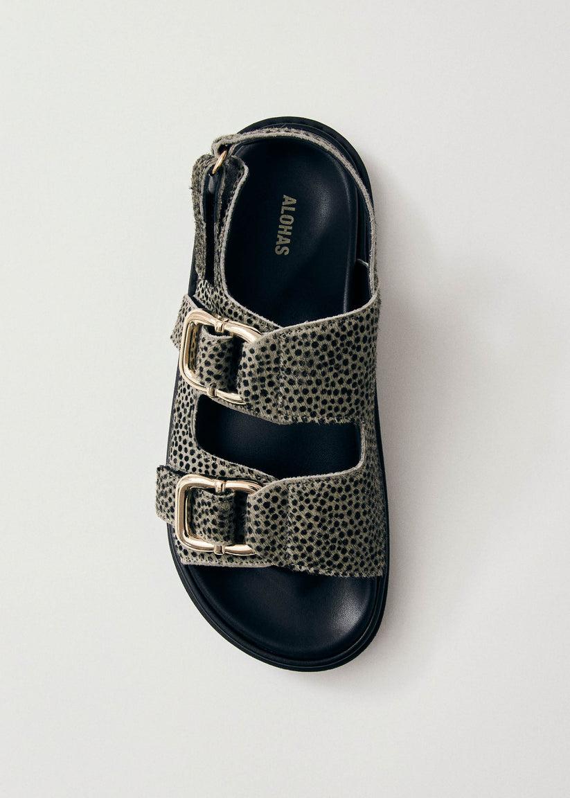 Alohas Harper Soft Grey Leather Sandals Envío gratis