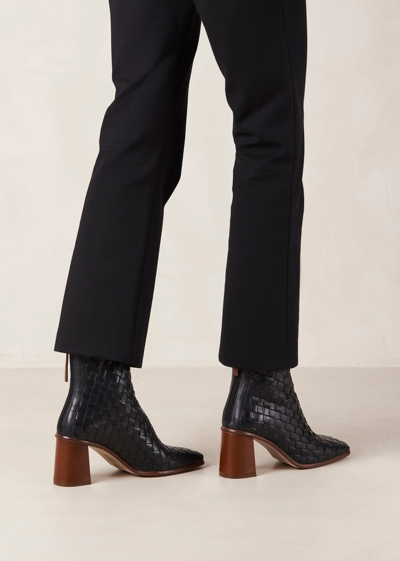 Alohas West Braided Botas Negras de Piel Oferta especial de fábrica