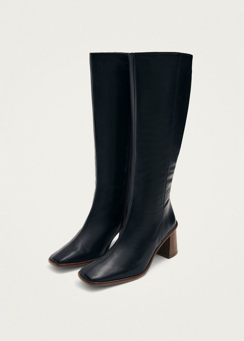 Alohas East Botas Negras de Piel Tienda de fábrica