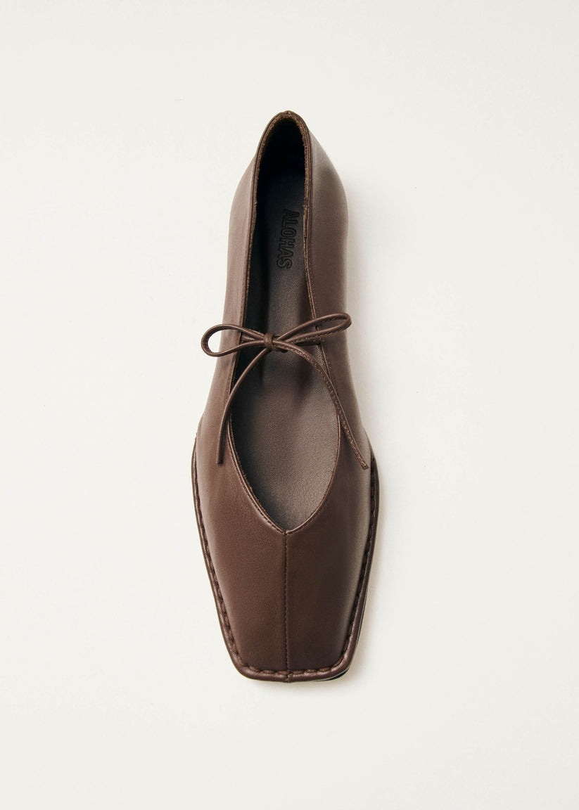 Alohas Sway Bailarinas Marrones de Piel En oferta