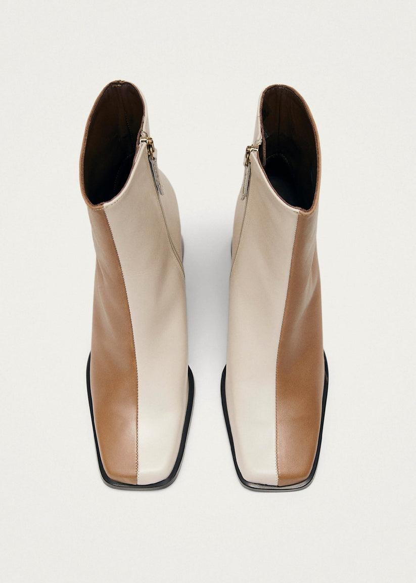 Alohas South Bicolor Botas de Piel Marrón y Beige Última moda