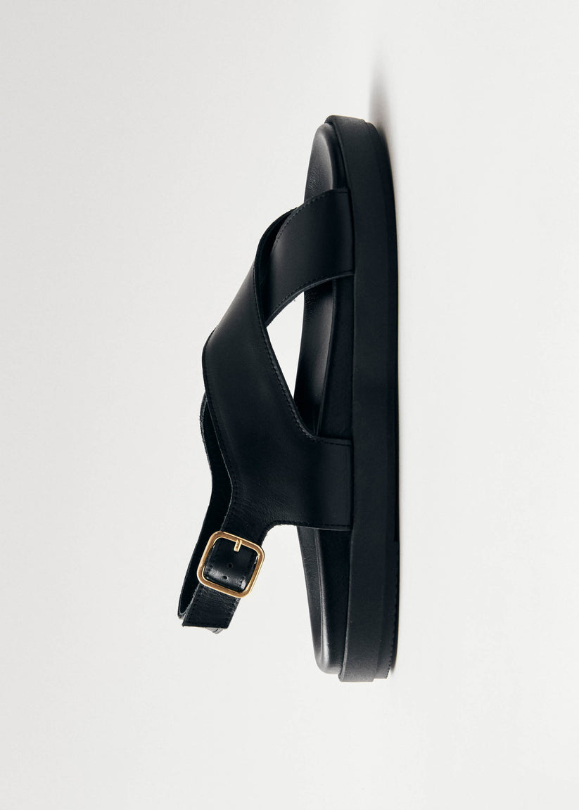Alohas Nico Sandalias de Cuero Negro Ofertas especiales