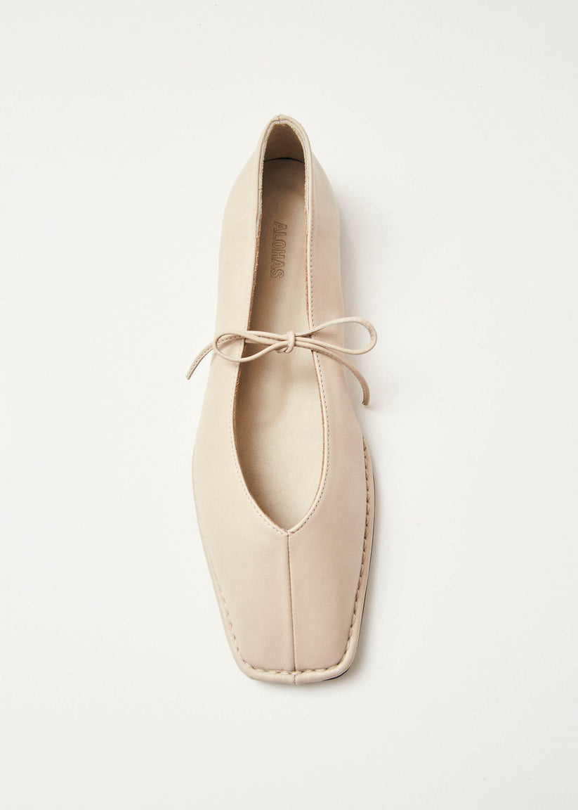 Alohas Sway Bailarinas de Cuero Color Crema Grandes ahorros