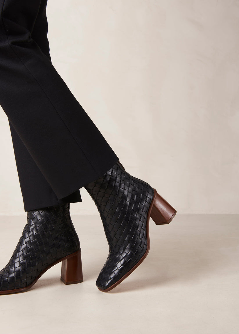 Alohas West Braided Botas Negras de Piel Rebajas