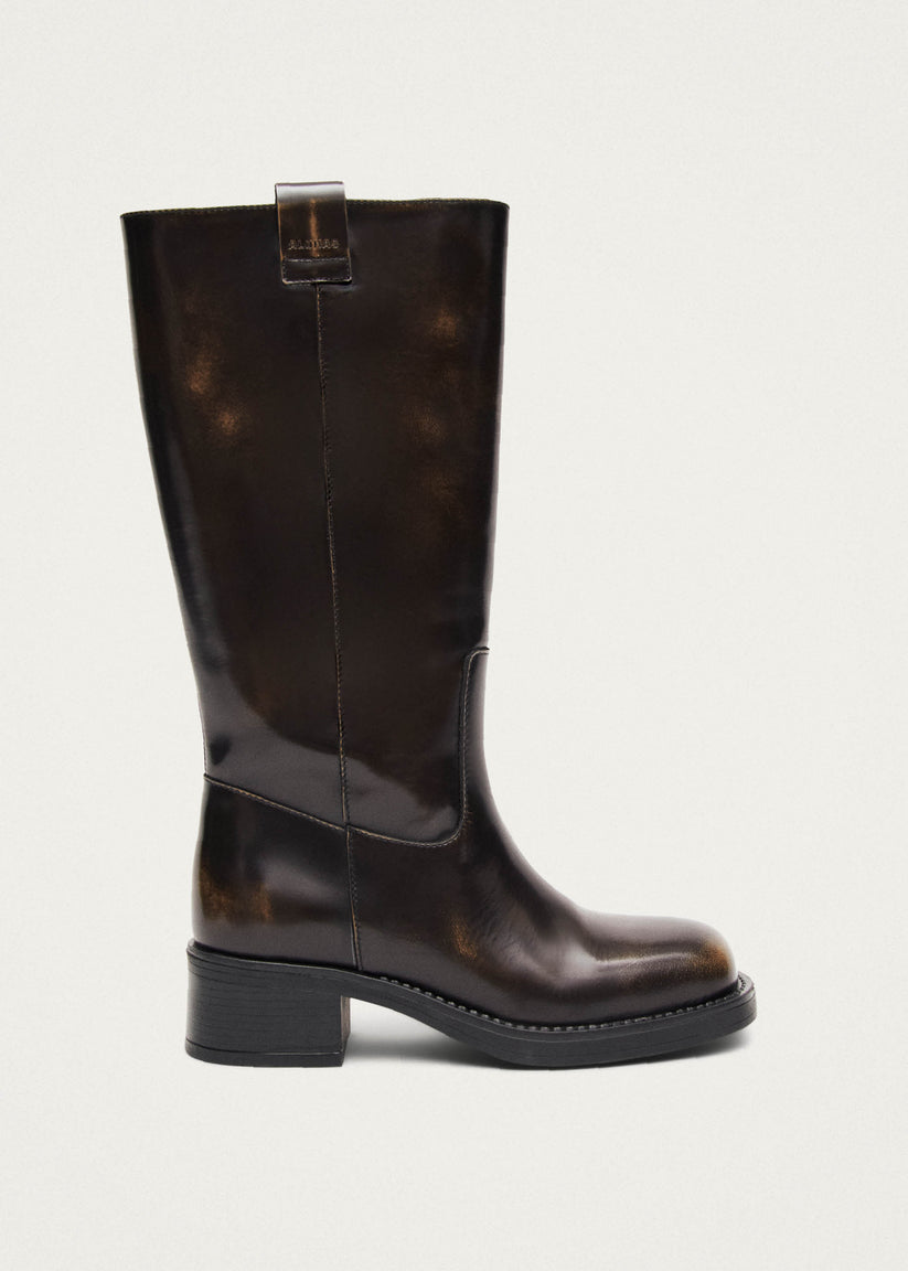 Alohas Sajan Botas de Cuero Marrones Rebajas de fábrica