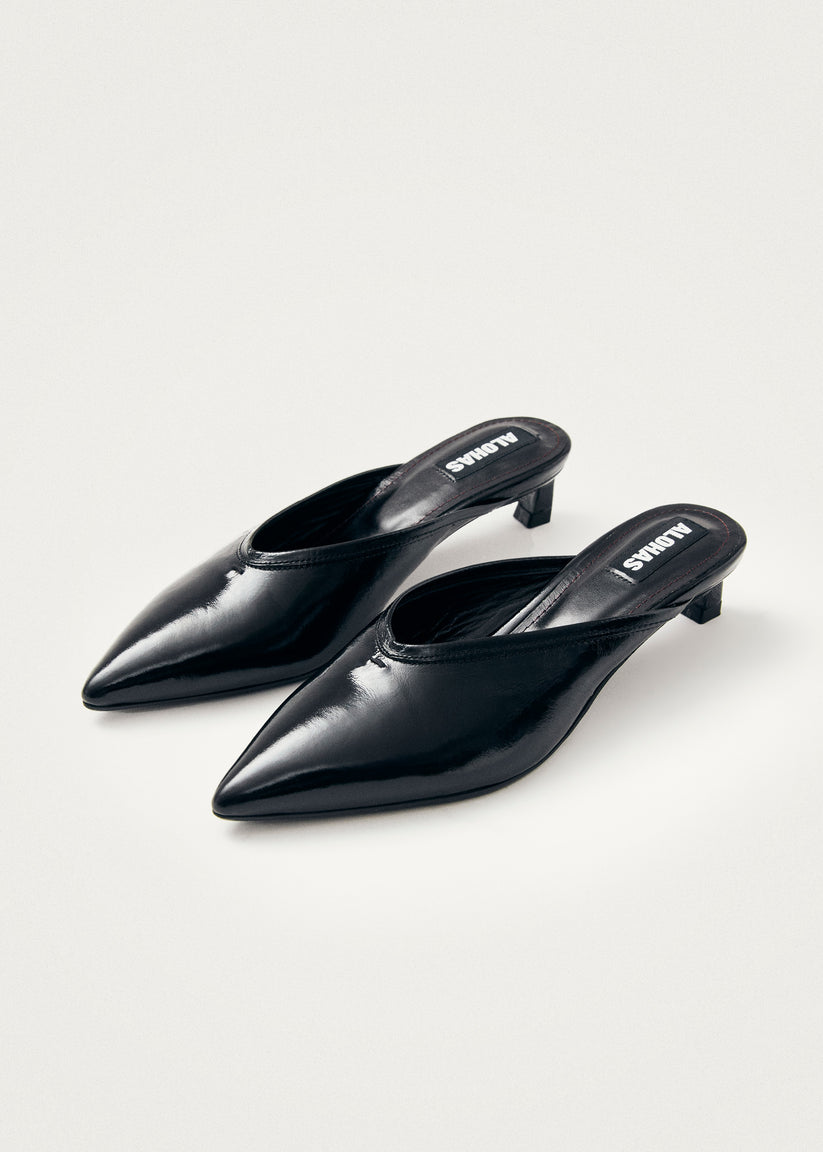 Alohas Tessa Onix Negro Cuero Mules Superdescuento