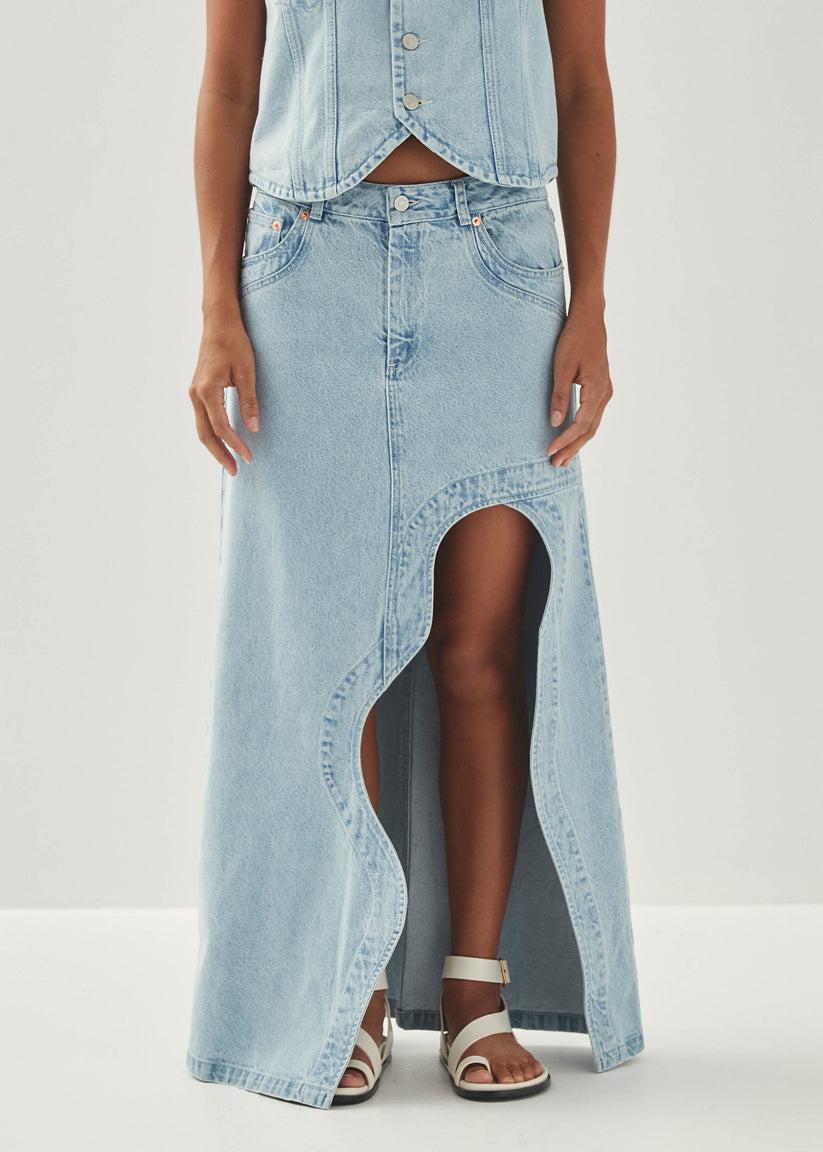Alohas Carmina Falda de Tejido Denim Color Azul Claro Descuentos del mes