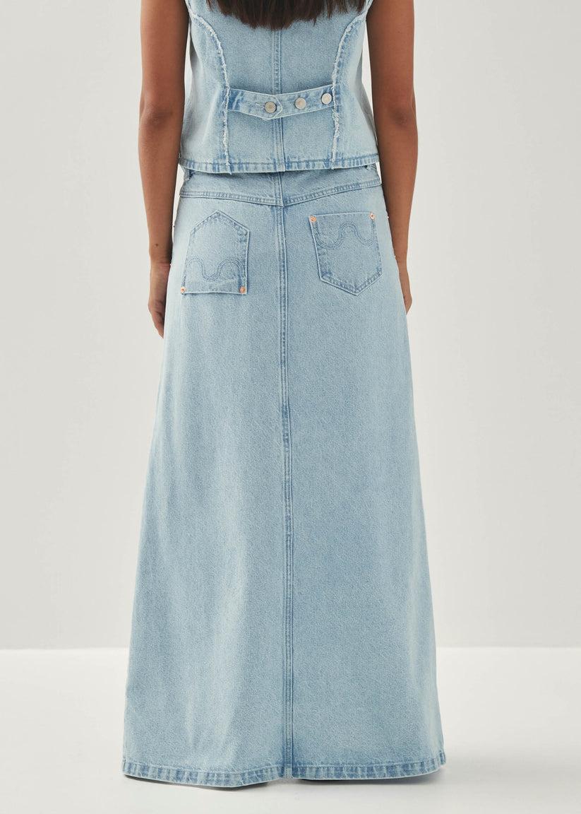 Alohas Carmina Falda de Tejido Denim Color Azul Claro Descuentos del mes